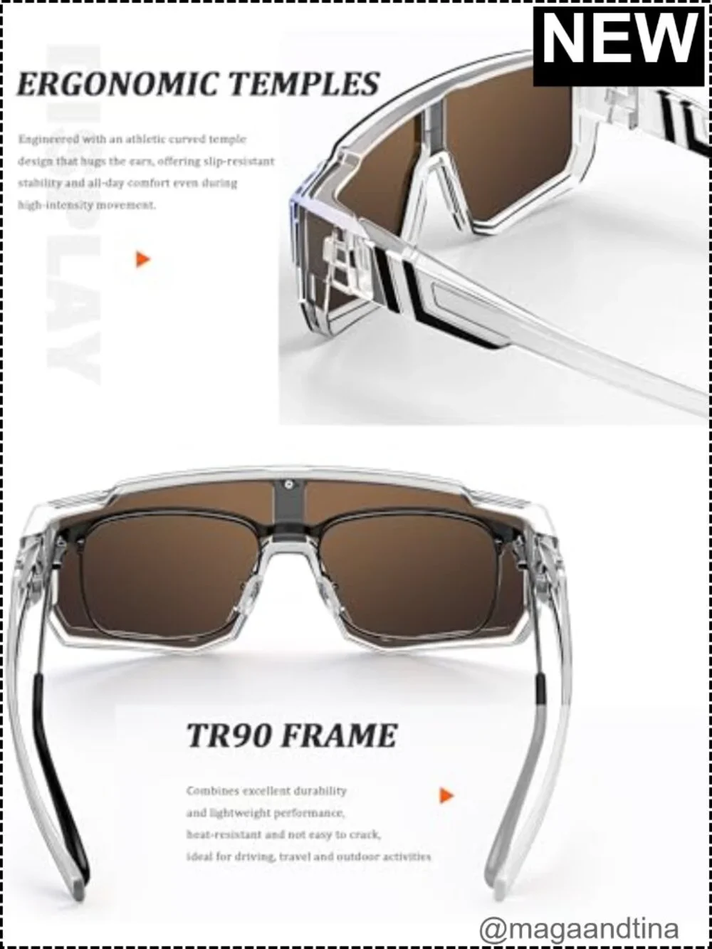 Oversized Fit-Over Sunglasses UV400 Polarized Sporty TR90 Frame